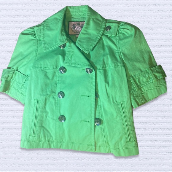 Juicy Couture crop belted short sleeve trench - Picture 1 of 14